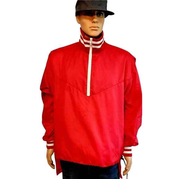 Vintage Birdie by Richard A Leslie Mens Large Red Jacket Snaps Nylon NWOT - Picture 3 of 7